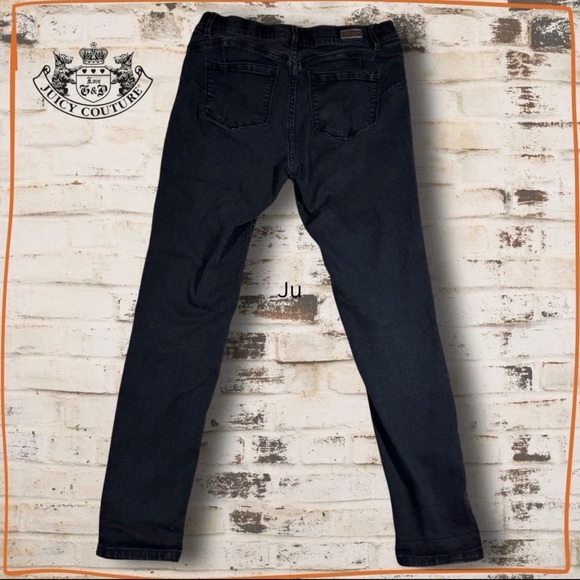 Juicy Couture Denim - Juicy Couture‎ Black Skinny Jeans Size 12 Stretch Denim Mid Rise Charcoal Wash